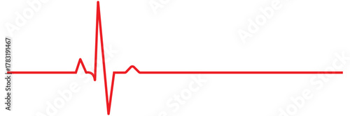 Heartbeat line icon with transparent background, depicting an electrocardiogram waveform, pulse rhythm, and medical vital signs for health monitoring, vector illustration	