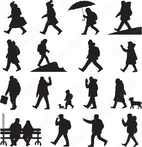 Human Activity Silhouette Vector Bundle