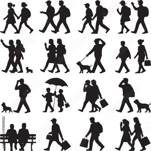 Human Activity Silhouette Vector Bundle