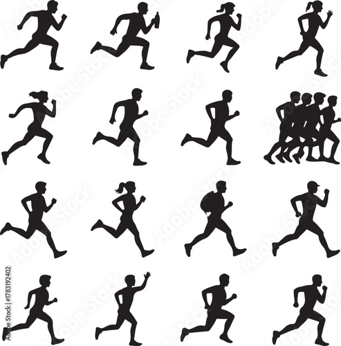 Human Activity Silhouette Vector Bundle