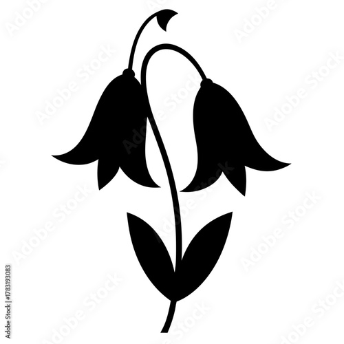 silhouette of a flower, black and white flower