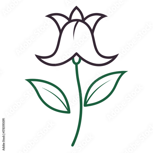 vector illustration of a  bellflower