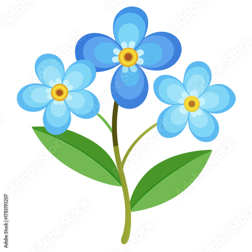  forget me not flower vector on white background