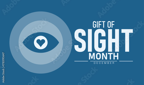 Gift of Sight Month Poster Banner and Background Abstract Design Template Featuring Eye and Glasses Illustration for Vision Health Awareness Medical Education and Eye Care Prevention Campaign