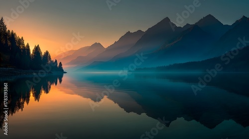 Wallpaper Mural Friedliche Berglandschaft im Morgenlicht
 Torontodigital.ca