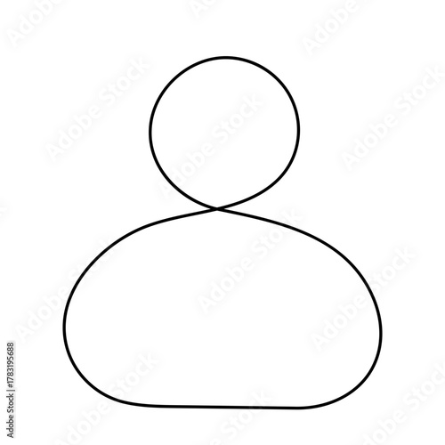 User person  icon    continuous one line drawing outline vector illustration