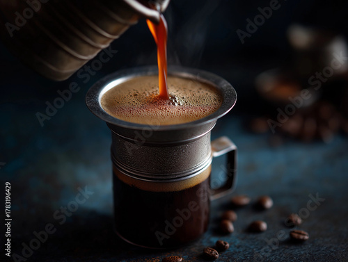 Steaming Madras Filter Coffee Pour – Classic Tamil Nadu Beverage