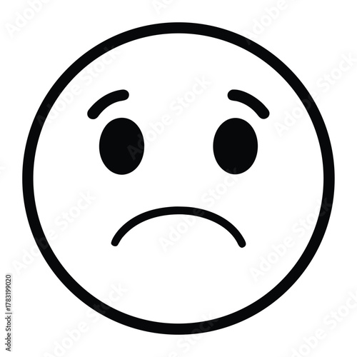 Simple sad face emoji icon