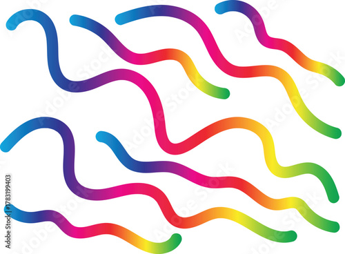 Doodle colorful gradient lines