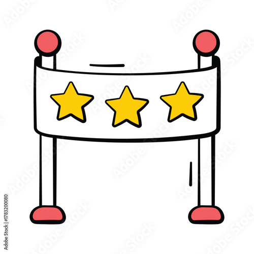 Rating banner icon showing customer feedback and star reviews