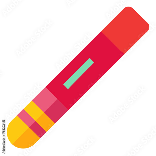 Single Glucose Test Strip Illustration In Vibrant Vector Illustration