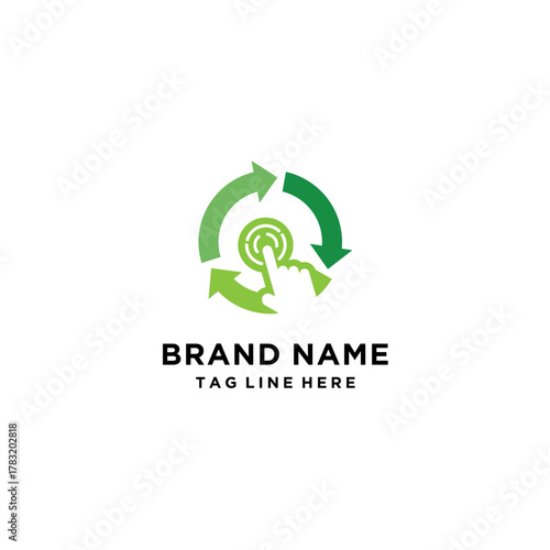 Design Logo Touchscreen Round arrow Vector Template