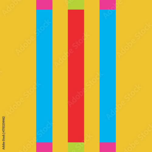 Vibrant colorful geometric vertical stripe pattern with various hues