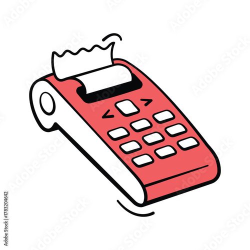 POS payment terminal hand drawn icon representing checkout and transaction systems