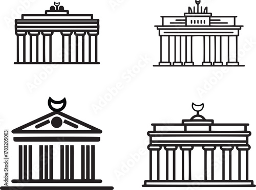 Brandenburg Gate Silhouette Icon vector illustration 