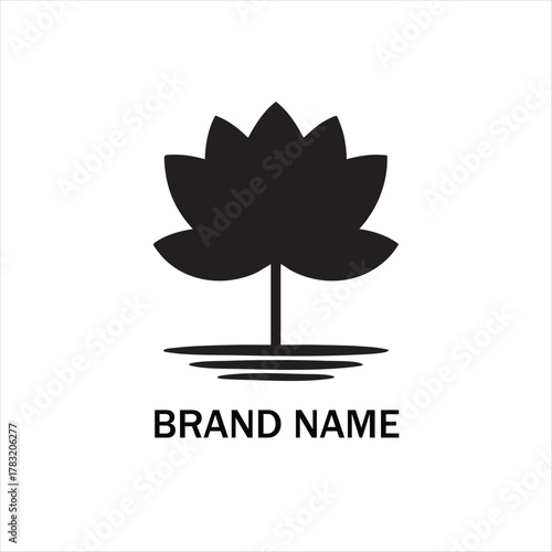 Elegant lotus flower logo design, symbolizing purity, enlightenment, and spiritual awakening, perfect for wellness brands