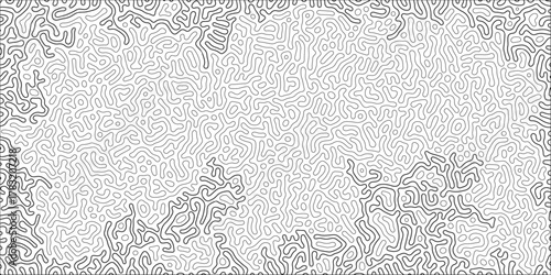 Diffusion reaction seamless vector pattern. Natural seamless line pattern. Linear design with biological shapes. Reaction-diffusion or truing pattern formation. abstract truing organic wallpaper.	
