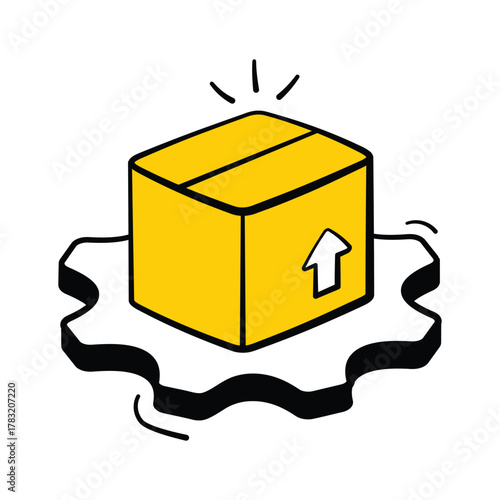 Well designed amazing hand drawn icon of delivery management