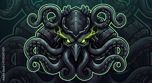 Oceanic Kraken Warlord E-Sports Mascot Logo