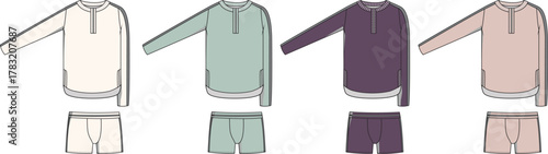 Fashionable Long Sleeve Shirt and Underwear Set A Stylish Wardrobe Staple for Men