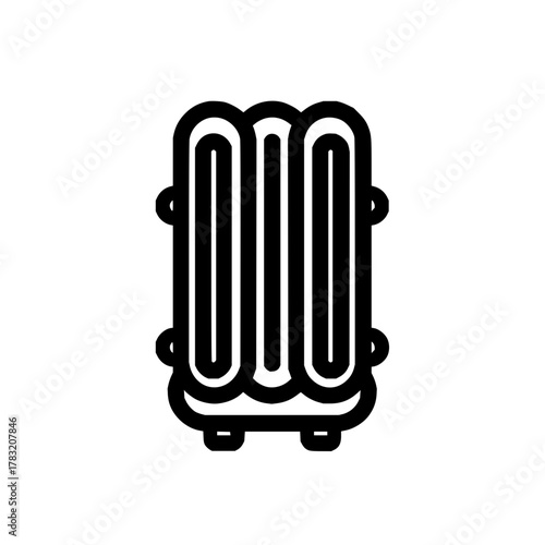 Heating radiator icon vector illustration for central heating system and home comfort and warmth isolated art