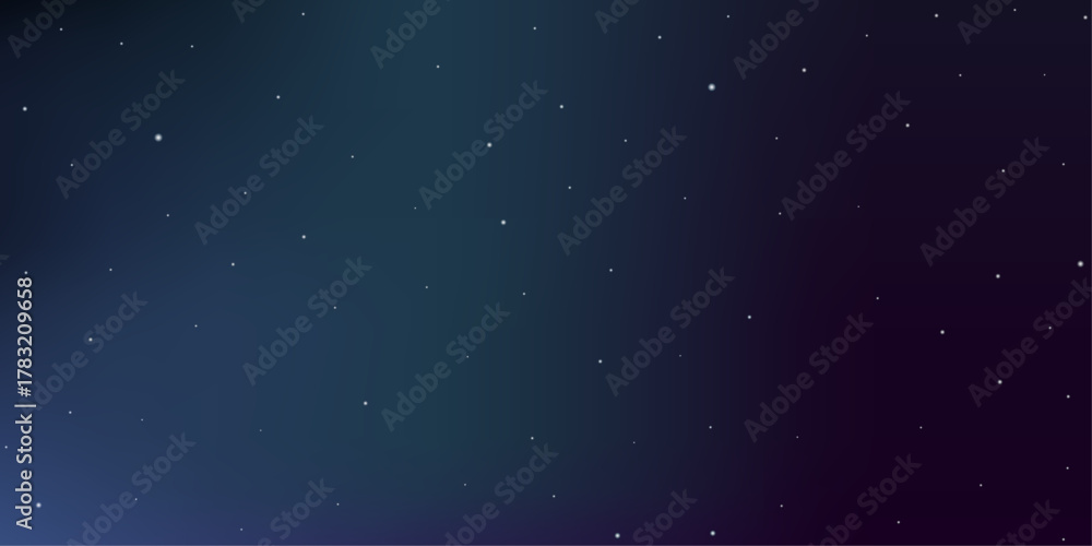 Fototapeta premium night sky with stars background, Magic night dark blue frame with sparkling stars, aurora borealis, silent night, background, banner