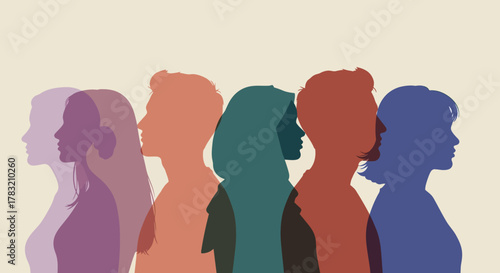 Diverse Silhouettes Celebrating Inclusion and Unity in a Colorful Representation of People