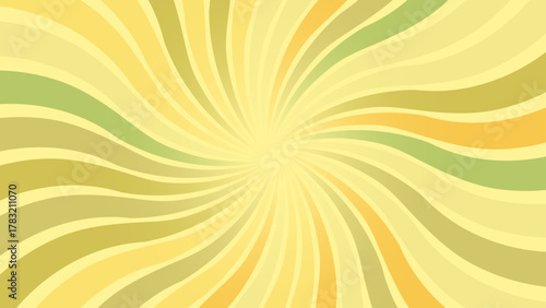 Sun Ray Radial Bg. Psychedelic Swirl Carnival Pattern. Retro Waves, Swirl, Twirl Background. Abstract Groovy Texture