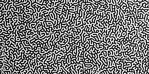 Diffusion reaction seamless vector pattern. Natural seamless line pattern. Linear design with biological shapes. Reaction-diffusion or truing pattern formation. abstract truing organic wallpaper.	