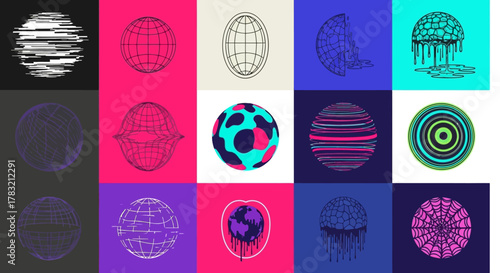 Abstract Pixel Graph A Modern Collection of Graphic Design Elements