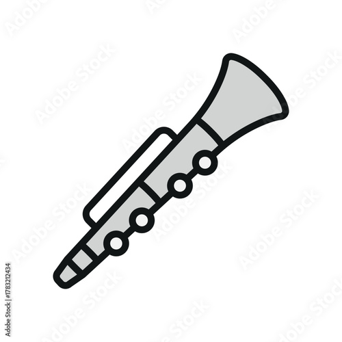Clarinet icon for colorful and detailed jazz and orchestra artwork.