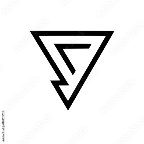 Abstract triangle logo design vector download for company brand identity geometric shape modern icon 100