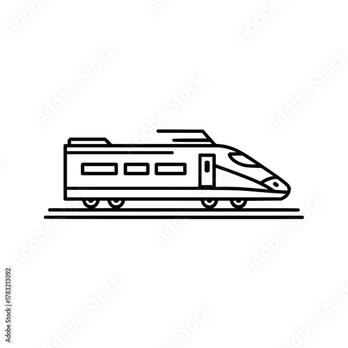 High speed train vector illustration for transportation and travel related design and graphics work use