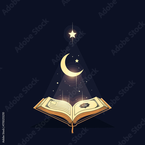 Divine Light Illuminating Sacred Islamic Holy Book