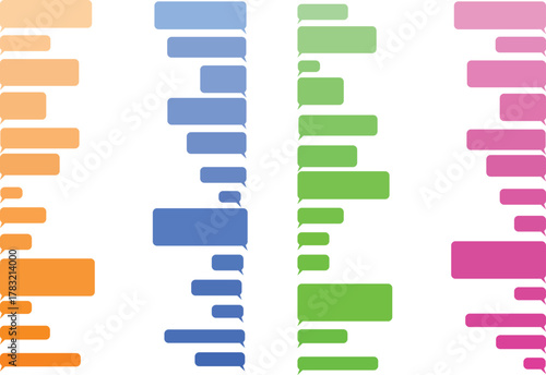 Phone bubbles sms empty set. Speech bubbles message. SMS. Chat. 
Vector modern sms or message icons. 