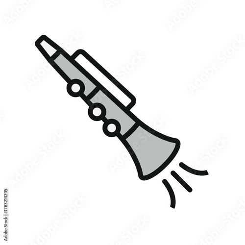 Clarinet icon for minimalist music and orchestra design themes.