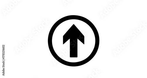 Circular Up Arrow Icon Direct Navigation and Directional Guidance