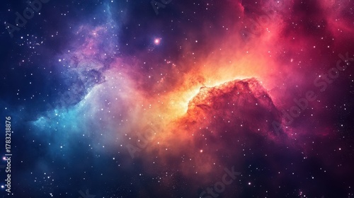 Vivid cosmic nebula showcasing colorful celestial phenomena.