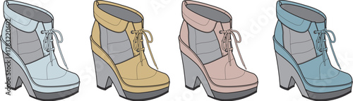 Fashionable Ankle Boots in Pastel Colors Stylish Footwear Collection