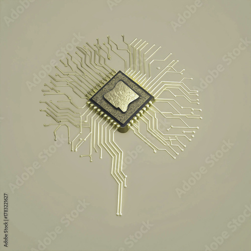 A highly rendered 3D illustration of an advanced Central Processing Unit (CPU) or AI Chip housed on a transparent, glowing substrate