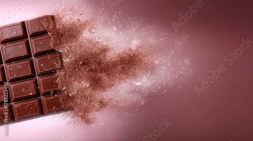 Decadent chocolate bar with rich topping indulgent chocolate bar perfect sweet treat