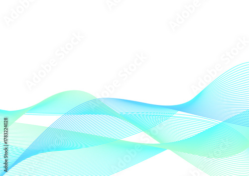 水色と緑の抽象的なウェーブの背景　