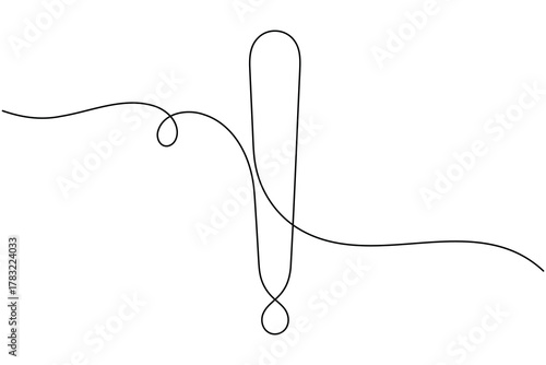 Caution danger sign continuous one line drawing on white background minimalist warning and risk icon outline vector illustration