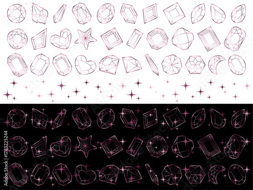 カットガラス、光、3ピンク