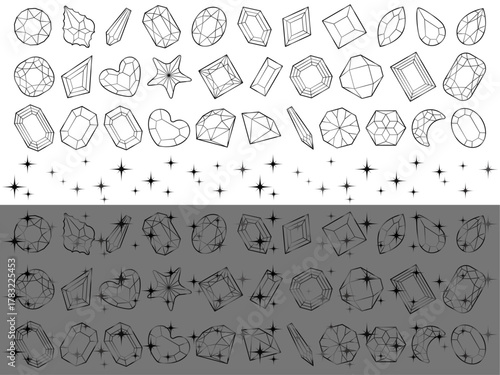 カットガラス、光、19黒