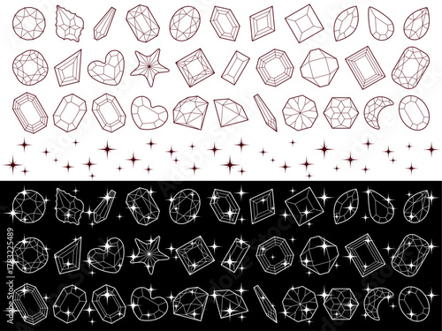 カットガラス、光、22モノクロ