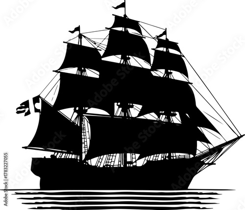 pirate ship isolated on white