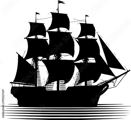 pirate ship isolated on white