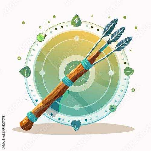 Archery target with arrows