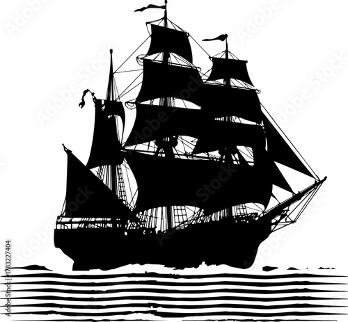 pirate ship isolated on white